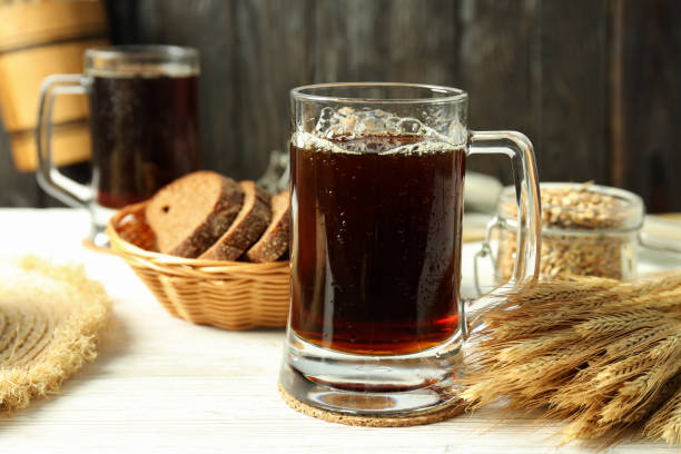 istock Concept of fresh drink, kvass, close up 1500905227