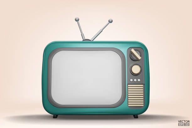 istock 3D render green Vintage Television Cartoon style isolate on  background. Minimal Retro TV. Green analog TV.  Old TV set with antenna. 3d vector illustration. 1500909196