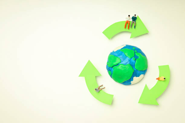 Concept of Save the world and Recycling, space for text