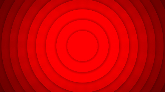 Abstract Background with Concentric Circles - Vivid Orange - Bulls Eye - Material Design Paper Cut