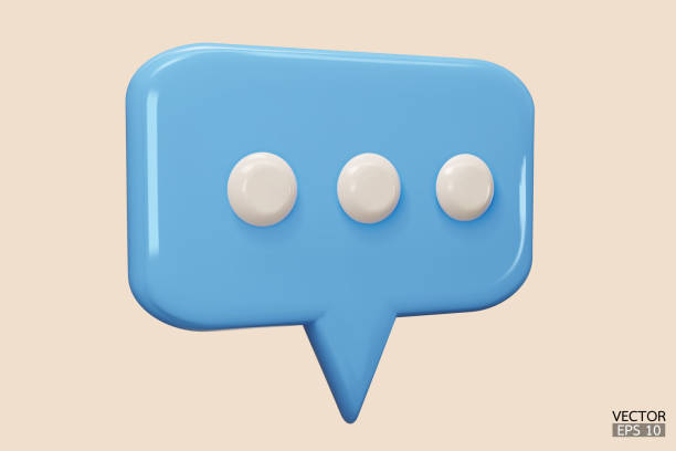 istock 3D blue Chat bubble speech icon for chat on social media isolated on beige backgrounds. Message speech dialog icon symbol. Chatting speak balloon conversation. 3D Vector illustration. 1500914417