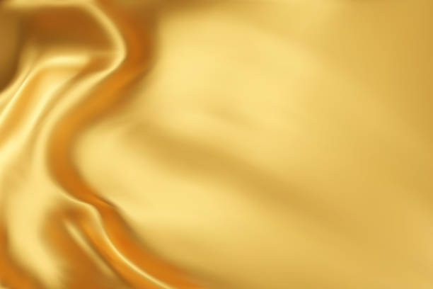 istock Close-up texture of natural gold silk. Light Golden fabric smooth texture surface background. Smooth elegant gold silk in Sepia toned. Texture, background, pattern, template. 3D vector illustration. 1500915668