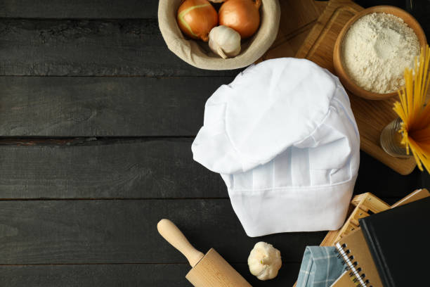 istock Composition with chef hat for concept of cooking, space for text 1500916123