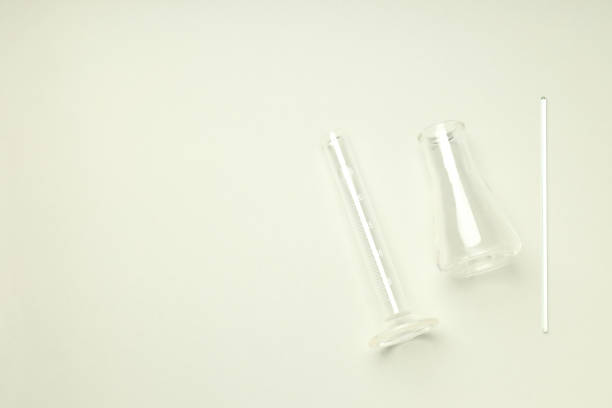 Concept of science and research with laboratory accessories, space for text