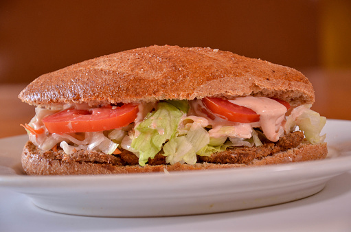 Background Milanesa Sandwich With Vegetables