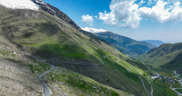 istock Aerial view of empty mountain road 1500929505