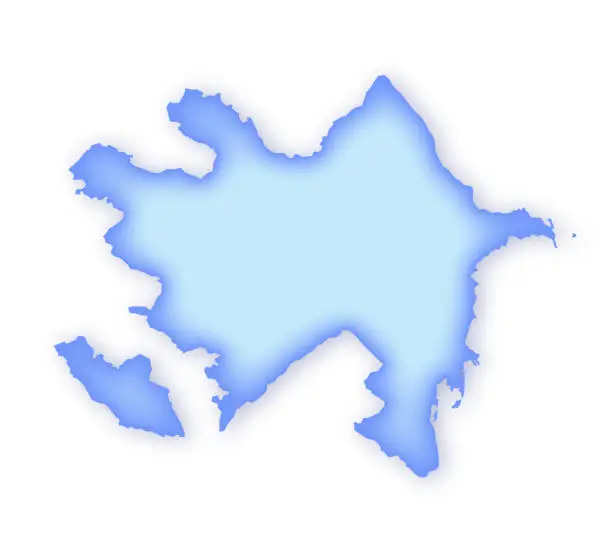Vector illustration of Azerbaijan Soft Blue Vector Map Illustration