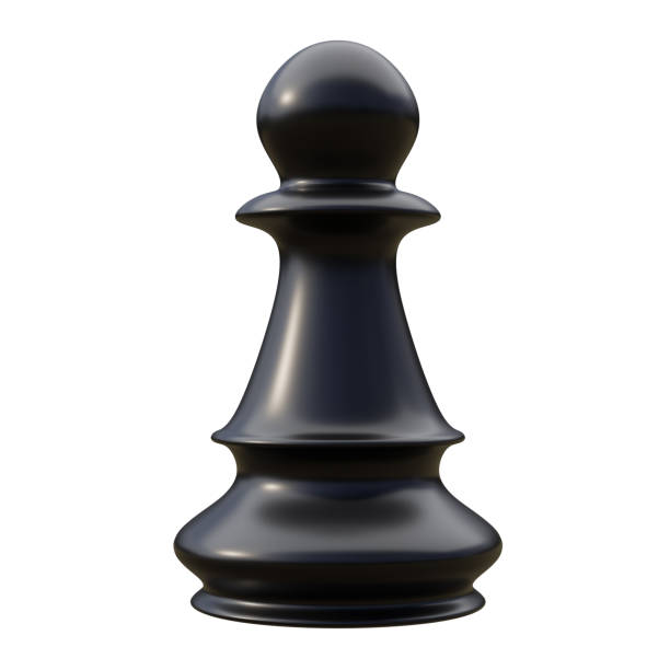 istock Chess pawn black color isolated on white background. Business strategy concept 1500931464