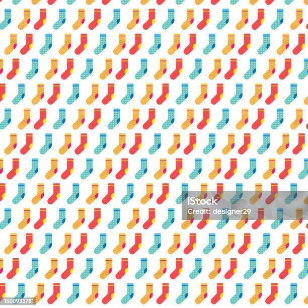 Socks Pattern Vector Socks Pattern Background Stock Illustration - Download Image Now ...