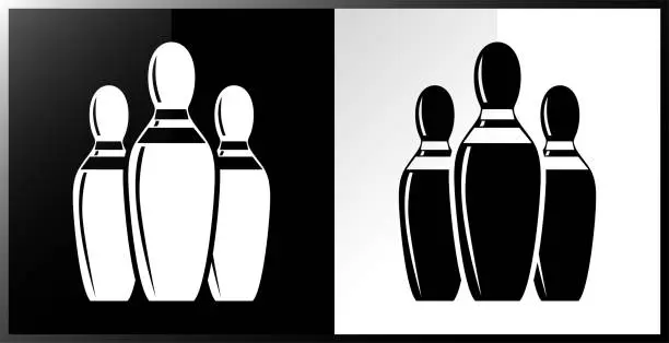 Vector illustration of Bowling pins icon.