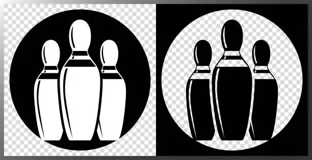 Vector illustration of Bowling pins icon.