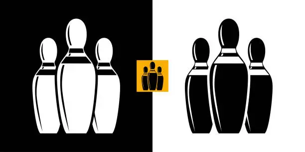 Vector illustration of Bowling pins icon.