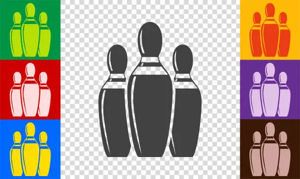 Vector illustration of Bowling pins icon.