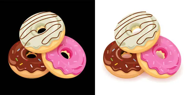 Vector illustration of Filled donut icon.