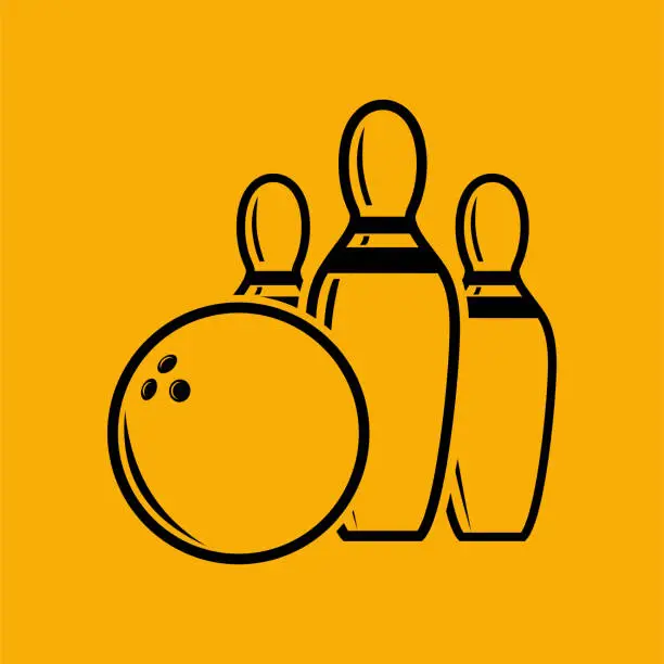 Vector illustration of Bowling icon with ball.