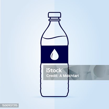 istock Water bottle icon. 1500937315