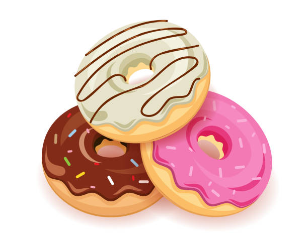 Filled donut icon. Vector illustration in HD very easy to make edits. chocolate chip cookie drawing stock illustrations