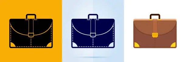 Vector illustration of Schoolbag and suitcase icon.