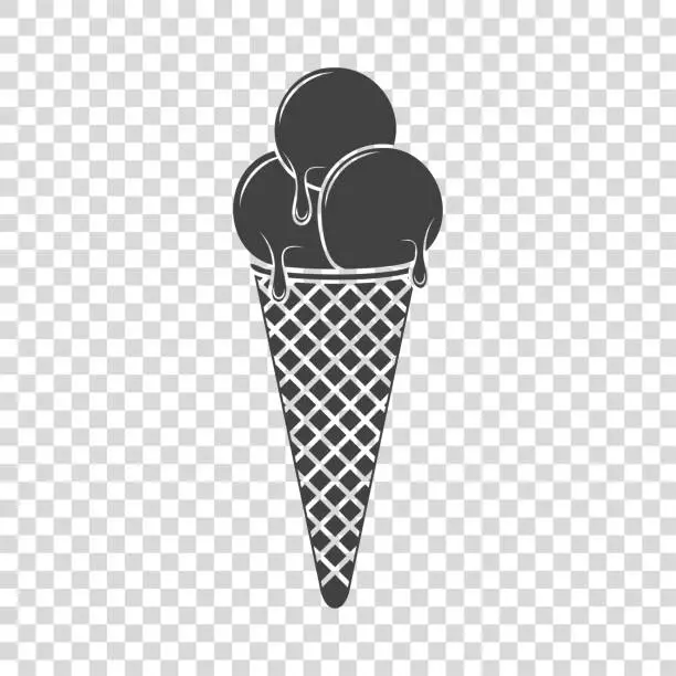 Vector illustration of ice cream cone icon.