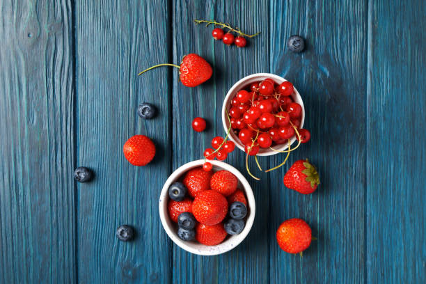 istock Concept of fresh food, berries, top view 1500941820