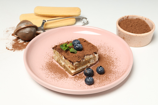 Concept of sweet food, tasty Tiramisu cake