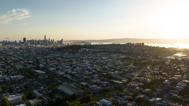 Aerial Hyper Lapse of San Francisco at Sunrise