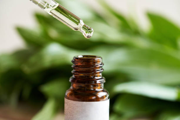 istock Dropping aromatherapy essential oil into a brown bottle 1500950725