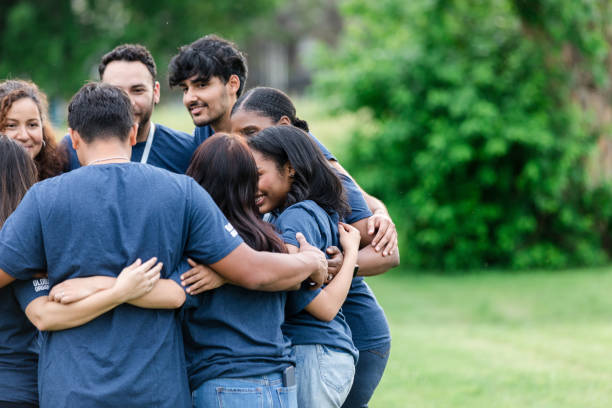 istock Unrecognizable team leader addresses group in huddle 1500955860