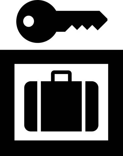 Vector illustration of International Standard Public information signs Baggage lockers or coin lockers, aiga