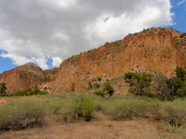 istock Red sandstone mesa with sky above at Bandelier national monument 1500968698
