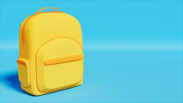 istock Yellow suitcase to start studying on blue stage, education theme, 3d illustration 1500980450