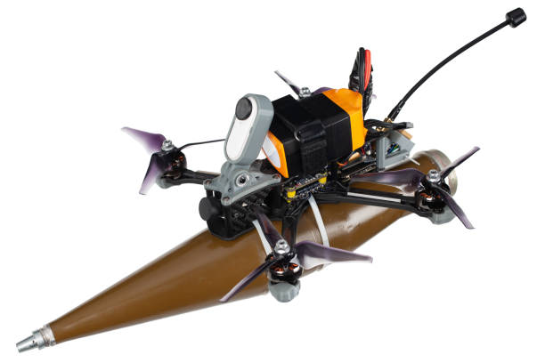 istock Military FPV drone with anti tank RPG warhead - lowcost loitering munition for modern war 1500983926