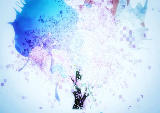 Artistic abstract heart tree illustration in watercolor style