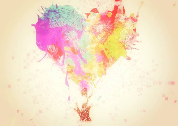 istock Artistic abstract heart tree illustration in watercolor style 1500994907