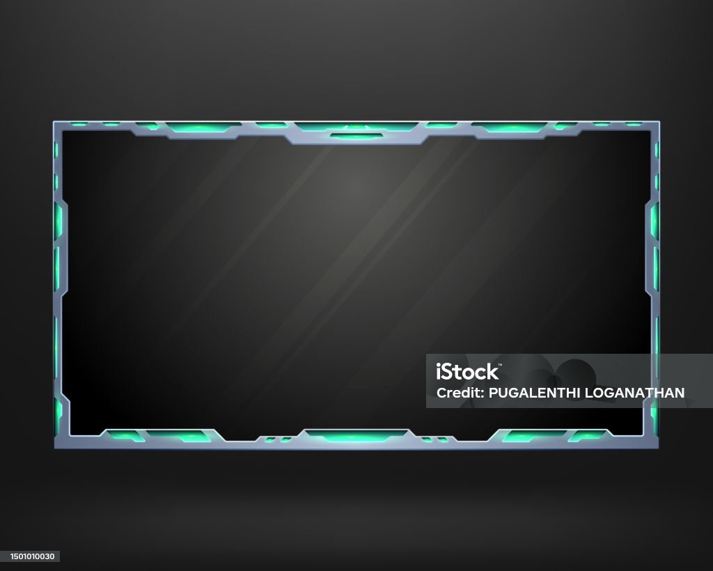 Nice Stream Border Abstract Silver And Neon Blue Glow Effect Live Stream Webcam Overlay ...