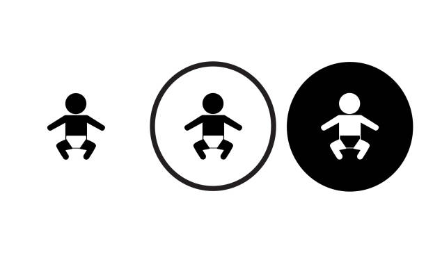ilustraciones, imágenes clip art, dibujos animados e iconos de stock de icono de bebés - baby icons flash