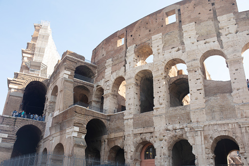 Roman amphitheatre in Piazza Bra in Verona, Italy