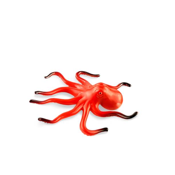 rotes miniatur-oktopustier isoliert auf weiß - anatomy blood animal vein human artery stock-fotos und bilder