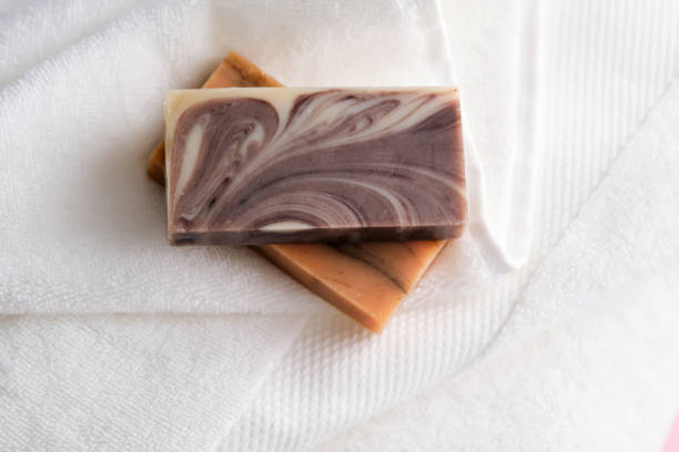 istock Beauty handmade soap on a terry towel. 1501031561