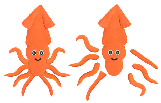 istock smile orange squid made from plasticine and object for graphic designer use on white background 1501033388
