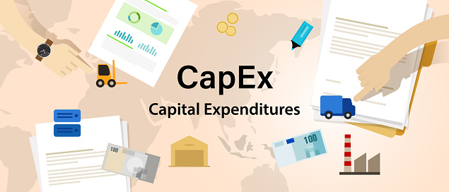 Capex Capital expenditures expenses cost of corporate company vector