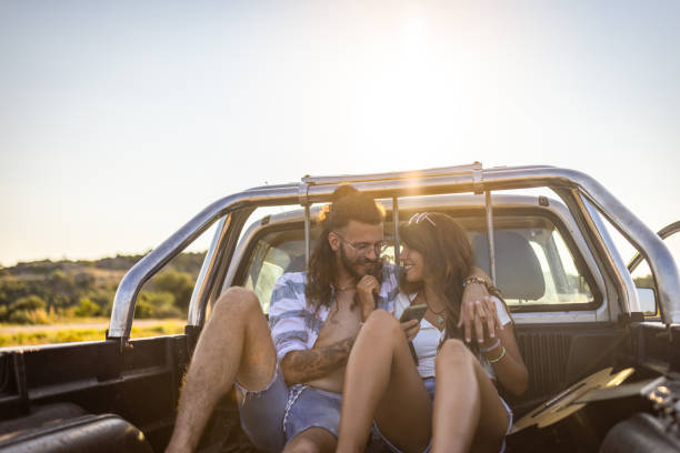 istock Happy couple on a summer road trip 1501034809