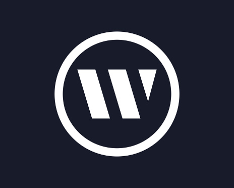 W letter logo design with circle design