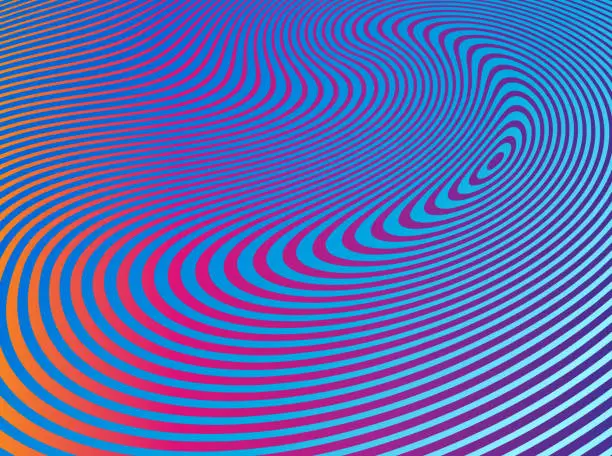 Vector illustration of Abstract Background of rippled, wavy lines
