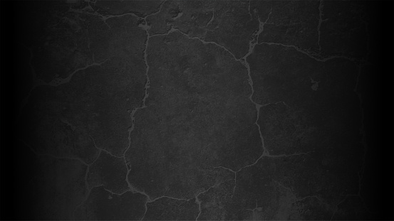 Rustic weathered dark grey and black colored grunge vector background with a messy texture. The monochrome backdrop is cracked, rough and uneven. Can be used as a greeting cards templates, wallpaper, poster or banner template.