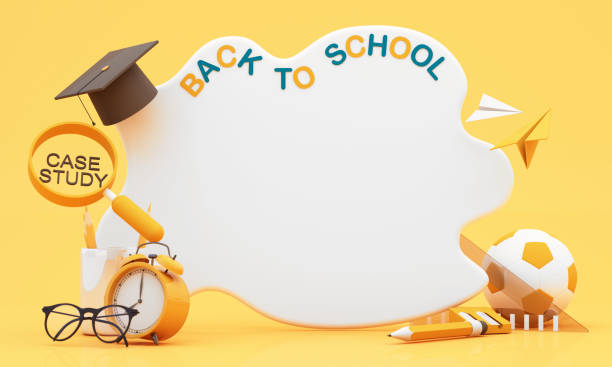 istock write board with books and accessory on yellow background. degree achievements education and Free space for announcing the opening of the study. Back to school concept 3D Rendering, 3D Illustration 1501044882