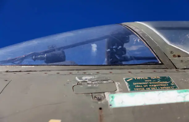 the cockpit on a Swedish fighter plane