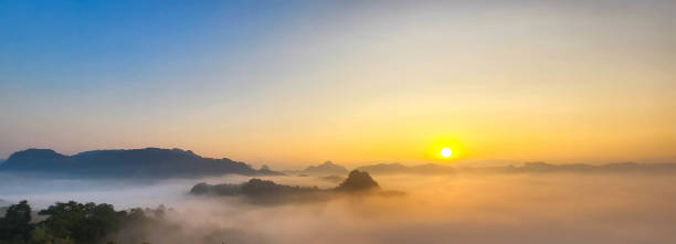istock Sunrise with misty sea 1501048617