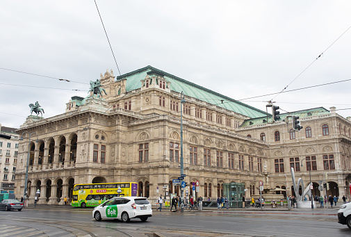 VIENNA, AUSTRIA- October 14, 2022:Vienna Opera house, Austria. The historic opera house is a symbol and landmark of the city of Vienna