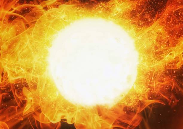 istock 3d illustration of a fireball burning in the dark 1501050312